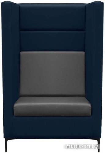 Интерьерное кресло Brioli Дирк (экокожа, L18 синий/L20 серый)