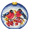 Набор для вышивания Сделай своими руками Новогодние шары. Снегири Н-24С