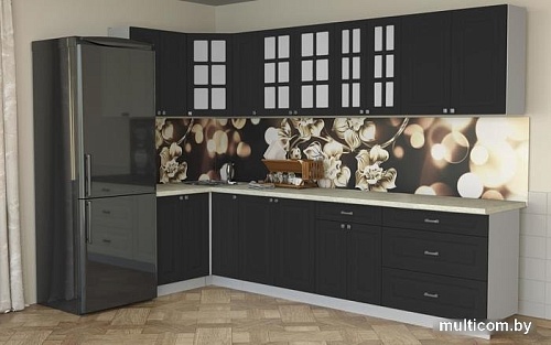 Угловая кухня Интерлиния Мила Деко 1.2x3.1 (пепел/опал светлый)