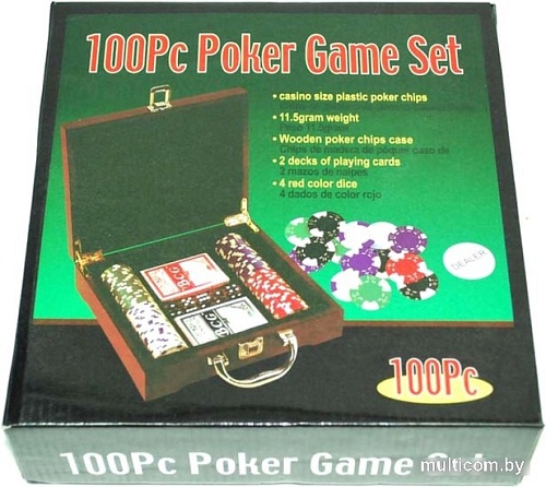 Настольная игра Zez Набор для покера в чемодане 100 фишек с номиналом 6641-M1