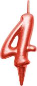 Свеча для торта Мультидом Овал Цифра 4 МС5-34 (красный)