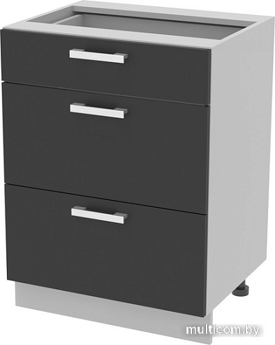 Шкаф напольный Интерлиния Компо НШ60рш3 1м+2б (антрацит)