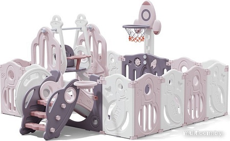 Игровой манеж UNIX kids SUPREME Space 160x160 Rose с качелями