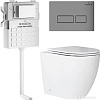 Унитаз приставной Roxen Antares в комплекте с инсталляцией Attach 5 в 1 967059 (кнопка: хром матовый)