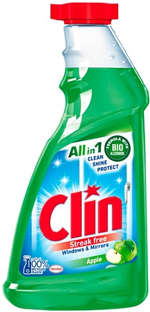 Средство для стекла и зеркал Clin Яблоко 500 мл (сменный блок)