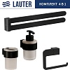 Набор аксессуаров для ванной Lauter 21TS3019 + 21TS3021 + 21TS3015 + 21TS3004 (Matt Black, 4 предмета)