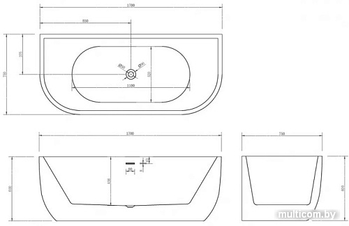Ванна Abber 170x75 AB9316