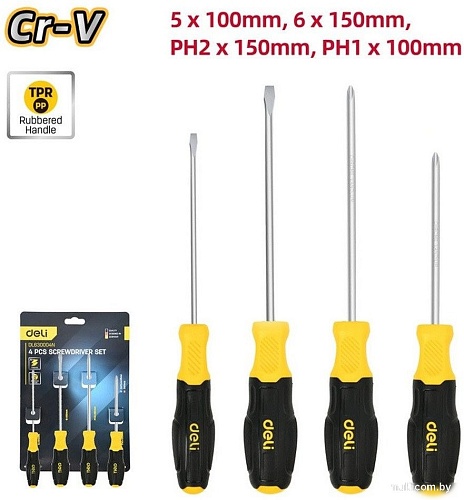 Набор отверток Deli DL630004N (4 предмета)