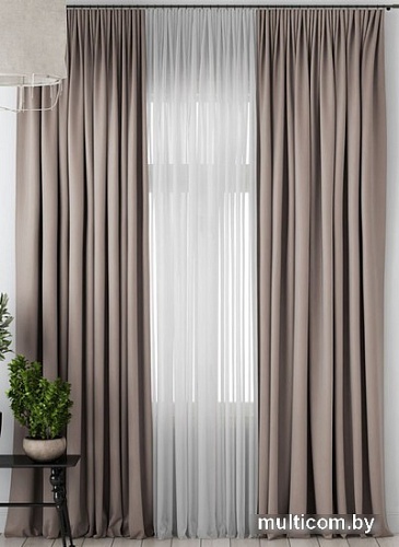 Комплект штор и гардин Pasionaria Блэкаут 340x230 (3 шт, бежевый)