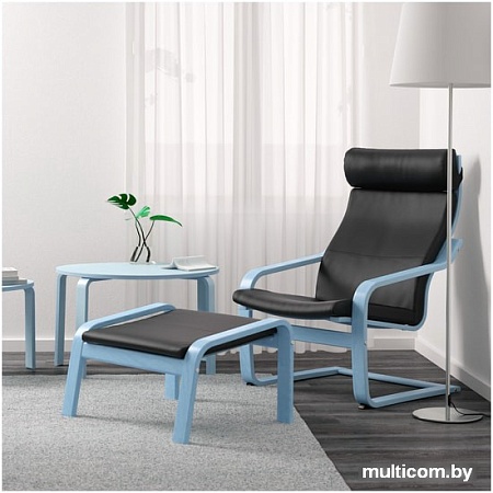 Интерьерное кресло Ikea Поэнг (березовый шпон, смидиг черный) 192.515.88