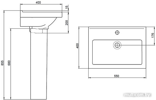 Умывальник Santeri Визит 55x40 1.3115.3.S00.11B.0