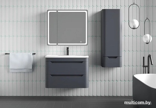 Style Line Тумба под умывальник Остин 70 2 ящика (подвесная, графит)