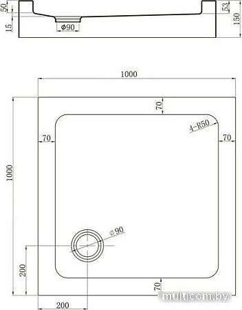 Душевой поддон Veconi Tezeo TZ52-100-С5 100 х 100