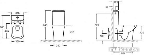 Унитаз Jacob Delafon Vox UJN102-00