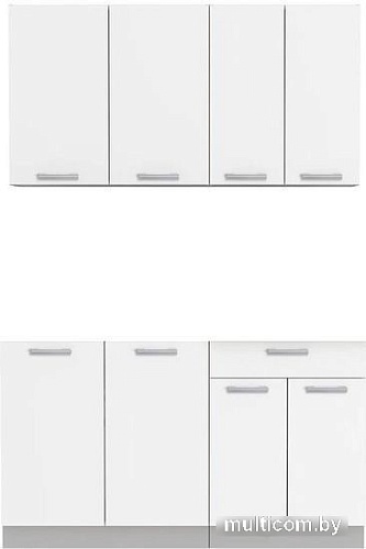 Готовая кухня Интерлиния Мила Лайт 1.4 без столешницы (белый платинум)