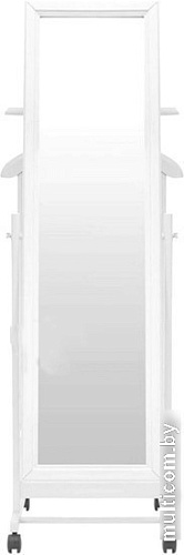 Стойка для одежды Мебелик с зеркалом на колесах В 24Н (белый)