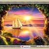 Алмазная мозаика Алмазная Живопись Корабль на закате АЖ-1765