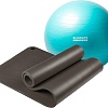 Набор для йоги Sundays Fitness Фитбол 75см IR97403 + Коврик IR97506 (голубой, черный)