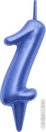 Свеча для торта Мультидом Овал Цифра 1 МС5-41 (синий)