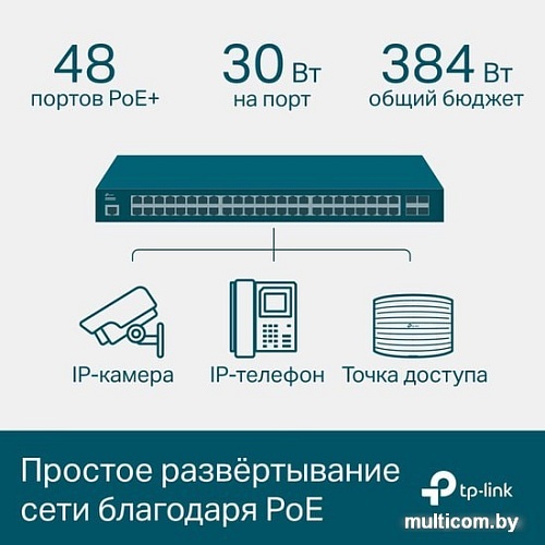 Управляемый коммутатор уровня 2+ TP-Link TL-SG3452P