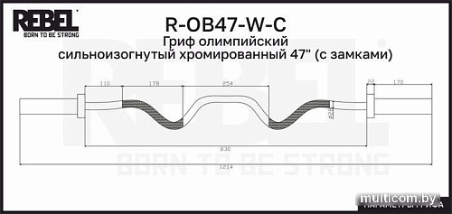 Гриф для штанги Rebel R-OB47-W-C