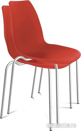 Стул Sheffilton SHT-ST29/S30 (красный RAL3020/хром лак)