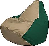 Кресло-мешок Flagman Груша Мега Super Г5.1-83 (тёмно-бежевый/тёмно-зелёный)