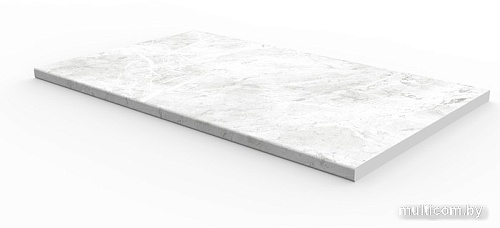 Готовая кухня Интермебель Лион-14 В-1 1.8м (красная глазурь софт/белый софт/мрамор лацио белый)