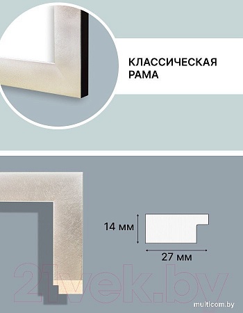 Фоторамка Декарт 40x50 8Л3082 (серебристый)