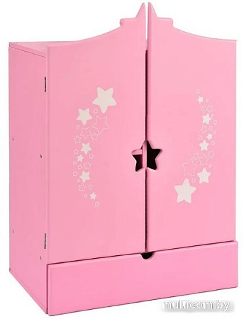 Шкаф для кукол Leader Toys Diamond Star c дизайнерским звездным принтом 74219 (розовый)