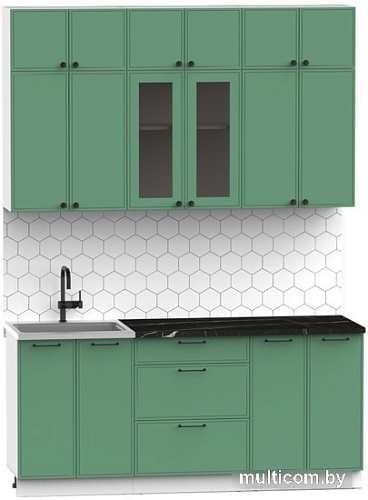 Готовая кухня Интермебель Лион-4 1.8м (мята софт/тунис)