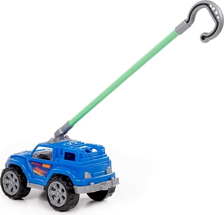 Игрушка-каталка Полесье Легионер с ручкой 63912 (синий)