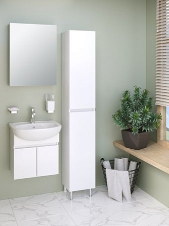 Runo Тумба с умывальником Runo Лада 50 + Уют 50 (подвесная, белый)