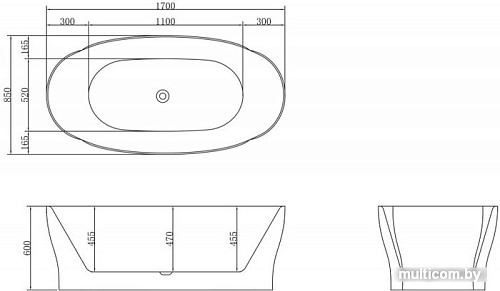 Ванна BelBagno BB403 170x85
