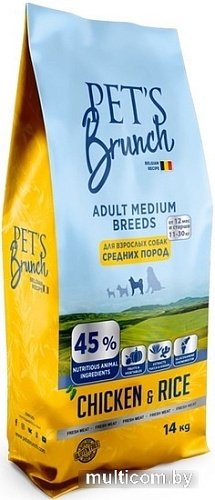 Сухой корм для собак Pet's Brunch для взрослых собак средних пород 14 кг
