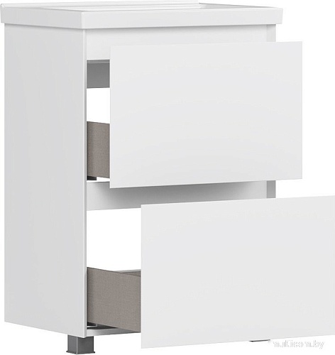 Belux Тумба под умывальник Киото Н 60-02 (1, белый глянцевый)