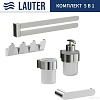 Набор аксессуаров для ванной Lauter 21TS3018 + 21TS3020 + 21TS3008 + 21TS3012 + 21TS3003 (Chrome, 5 предметов)