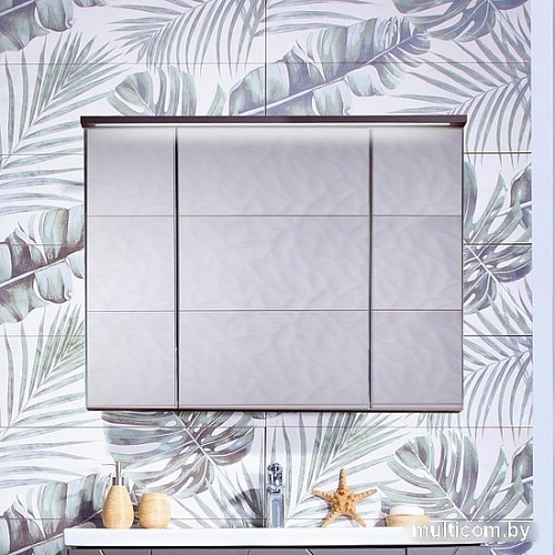 Бриклаер Шкаф с зеркалом Кристалл 95 (софт графит)