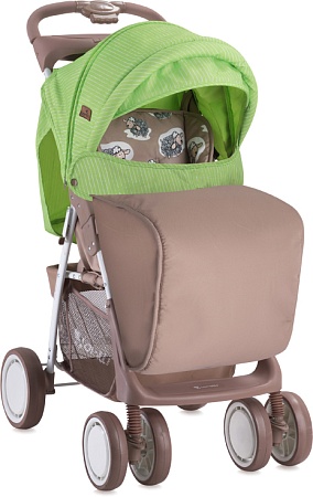 Коляска прогулочная «книга» Lorelli Foxy + Footcover 2017 Beige&Green Lambs [10020521732A]