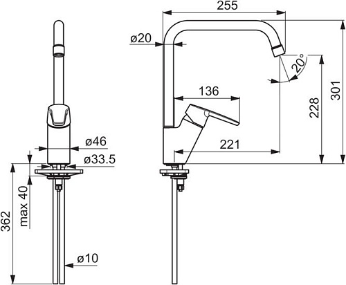 Смеситель Oras Saga 3933