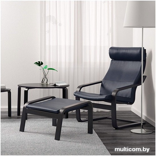 Интерьерное кресло Ikea Поэнг (черно-коричневый/глосе темно-коричневый) 292.514.65