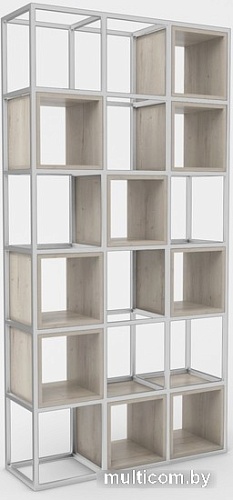 Стеллаж Hype Mebel Грос 105x175 (белый/древесина белая)