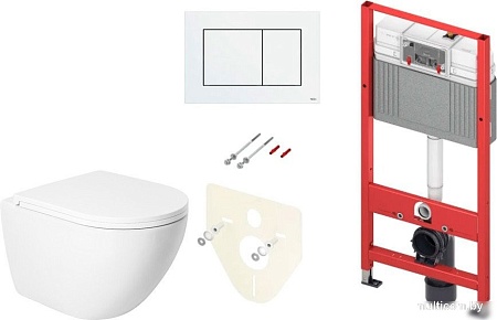 Унитаз подвесной Saniteco KW-9003W Single Hole + TECE Kit 9400413