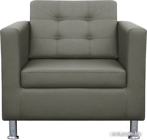 Интерьерное кресло Brioli Дилли клетка (экокожа, L21 серый)