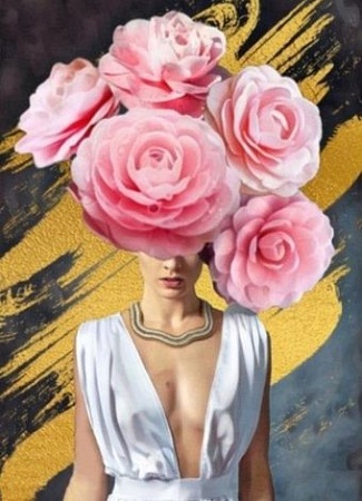 Картина по номерам ILikeGift Девушка с розами HR0688