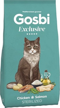 Сухой корм для кошек Gosbi Exclusive cat chicken& salmon strilized 400 г