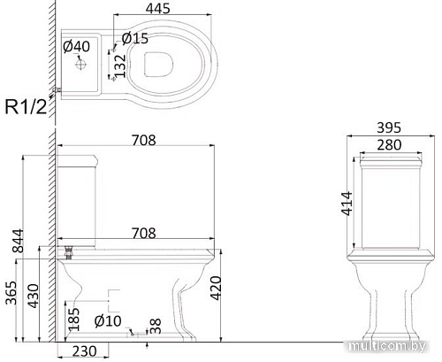 Унитаз Creo Dijon DI1002+DI1003+DI1001N