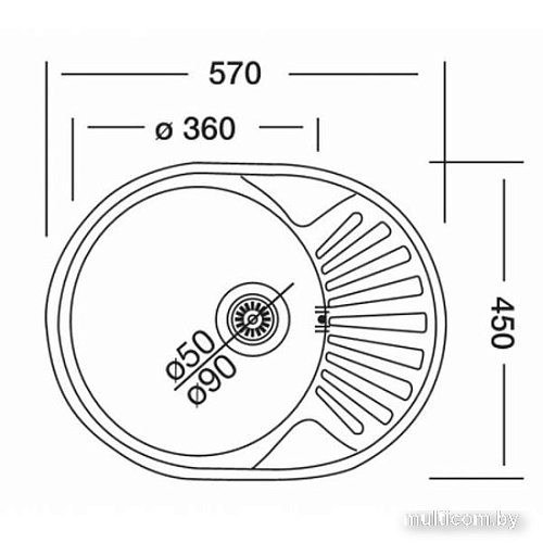 Кухонная мойка КромРус EC 257 RUS (чаша справа, без сифона)