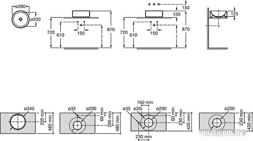 Умывальник Roca Terra 39x39 (32722D000)