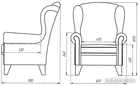 Интерьерное кресло Лама-мебель Орлеан (Ultra Berry)